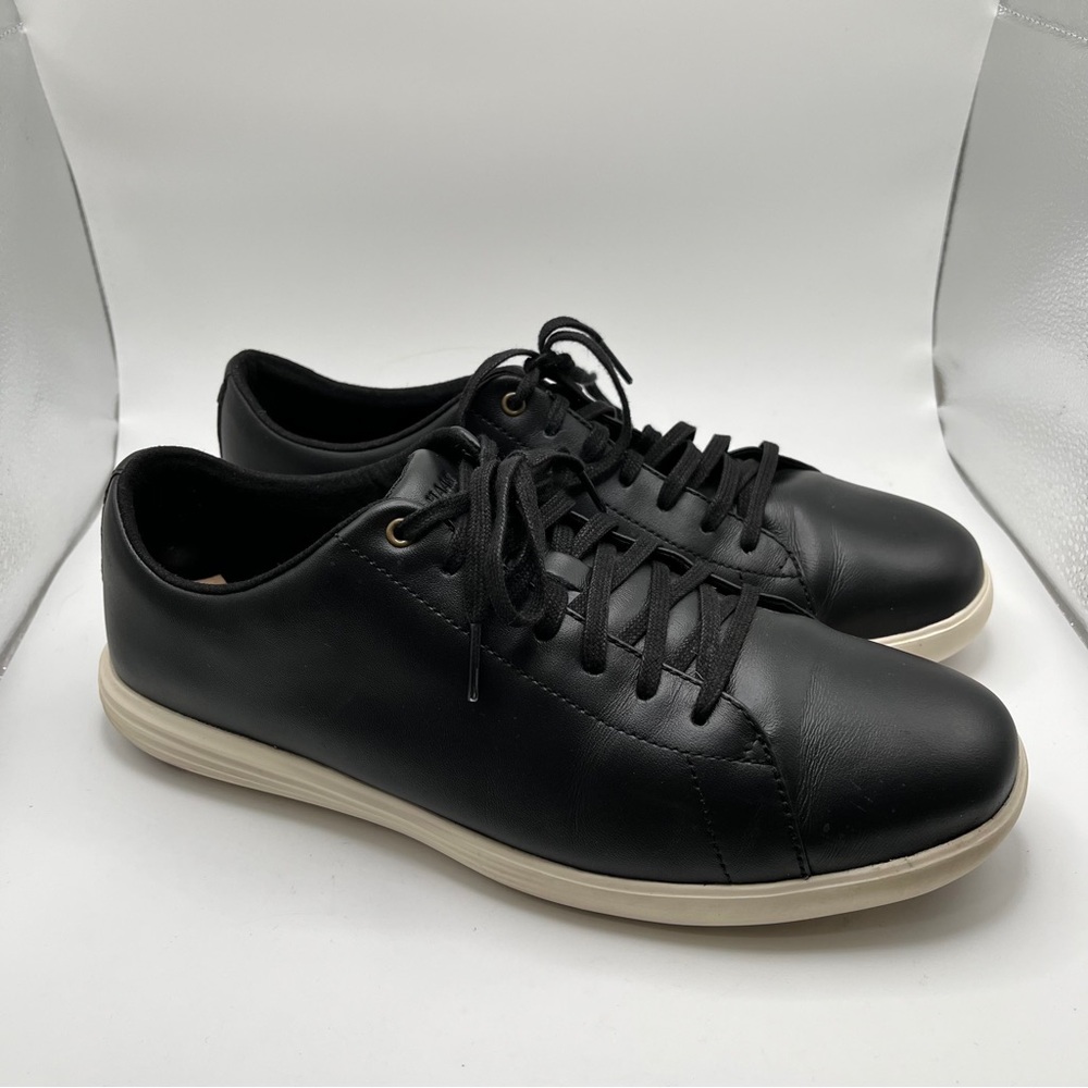 EUC Cole Haan Men's Grand Crosscourt II Black Leather Sneakers size 8.5 Wide